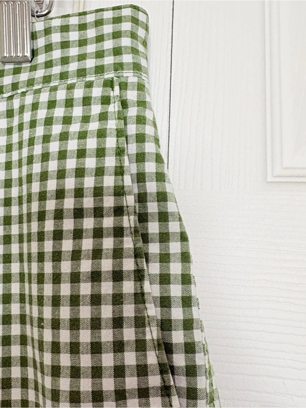 Banana Republic Green Gingham Flat-Front Shorts